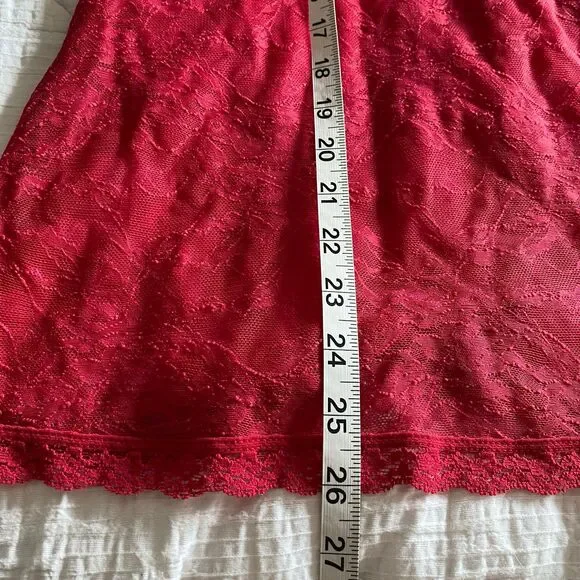 Victoria’s Secret Red Chemise Nylon Stretchy Lace Nightgown Lingerie Size XS - Picture 10 of 10